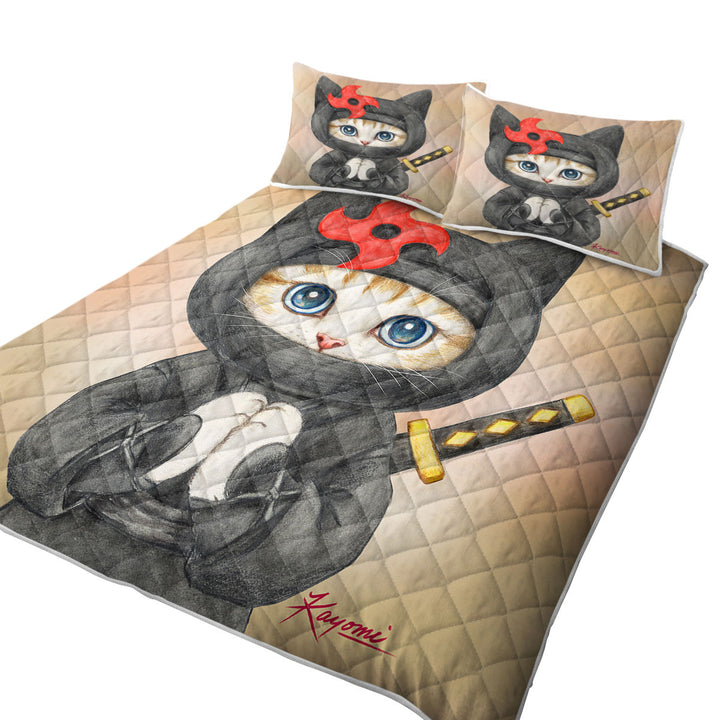 Funny Cats Cute Ninga Kitten Quilts