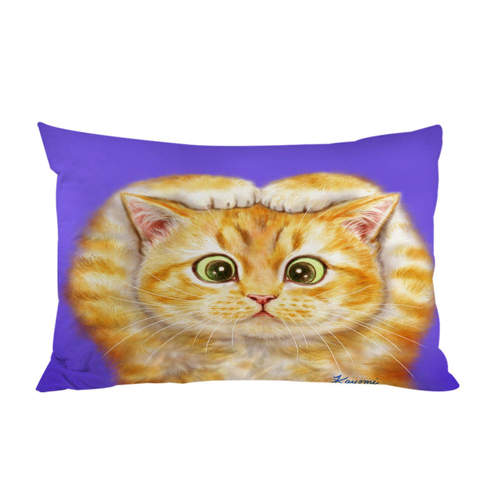 Funny Cats Drawings Cute Ginger Kitty Pillow Cases