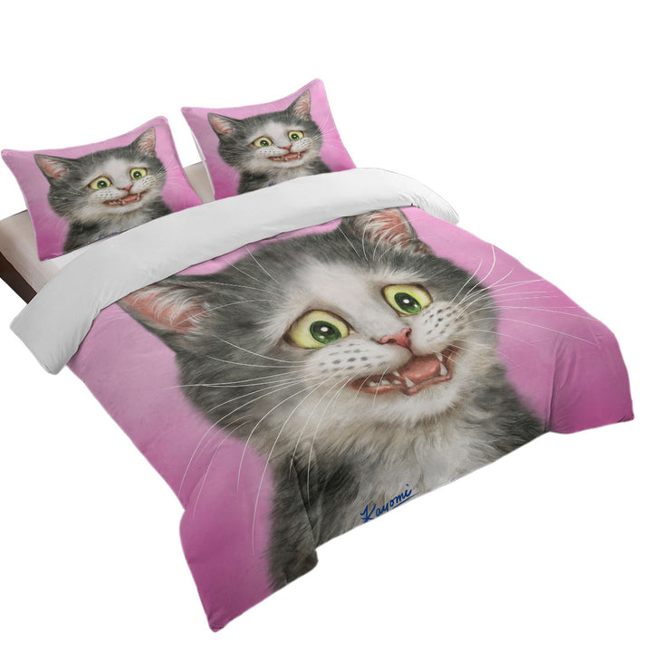 Funny Cats Drawings the Traumatized Kitten Bed Covers