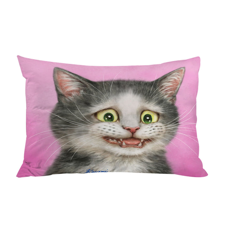 Funny Cats Drawings the Traumatized Kitten Pillowcase