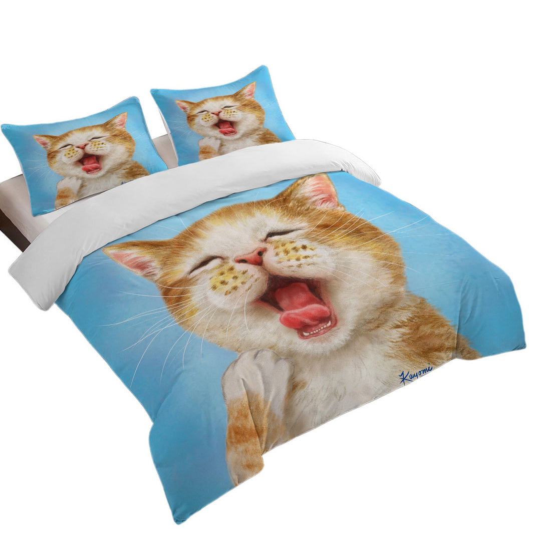 Funny Cats Sleepy Kitten Coverlet