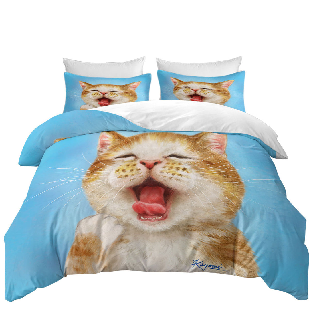 Funny Cats Sleepy Kitten Coverlets