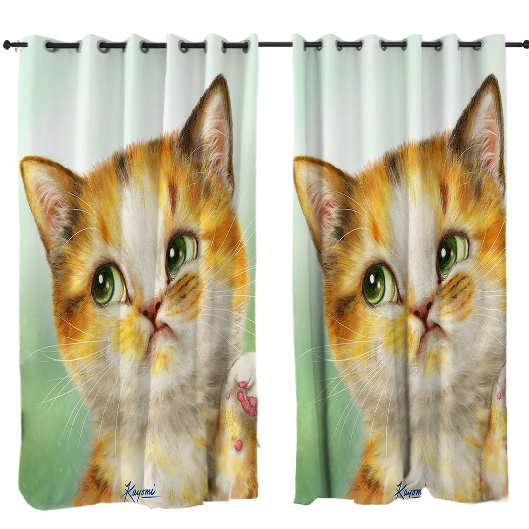 Funny Cats Whatever the Unsatisfied Kitten Curtain