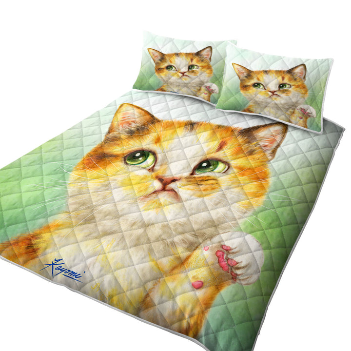 Funny Cats Whatever the Unsatisfied Kitten Quilts for Beds