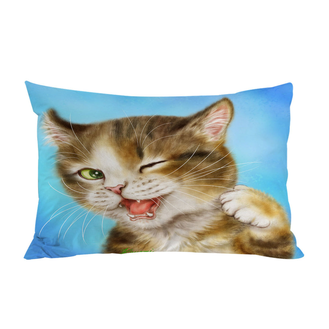 Funny Cats Winking Little Kitty Pillow Cases