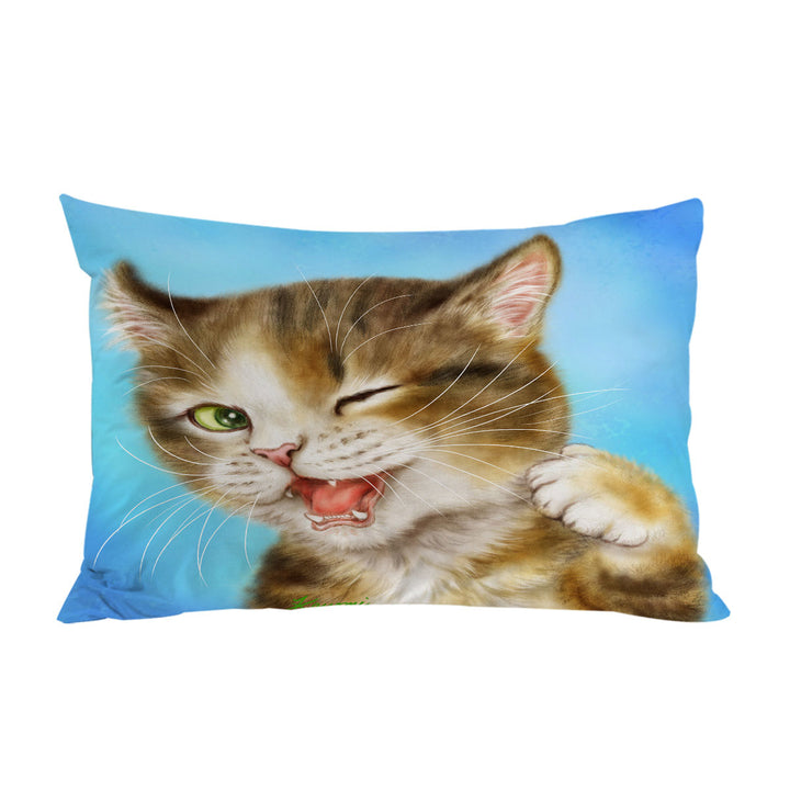Funny Cats Winking Little Kitty Pillow Cases