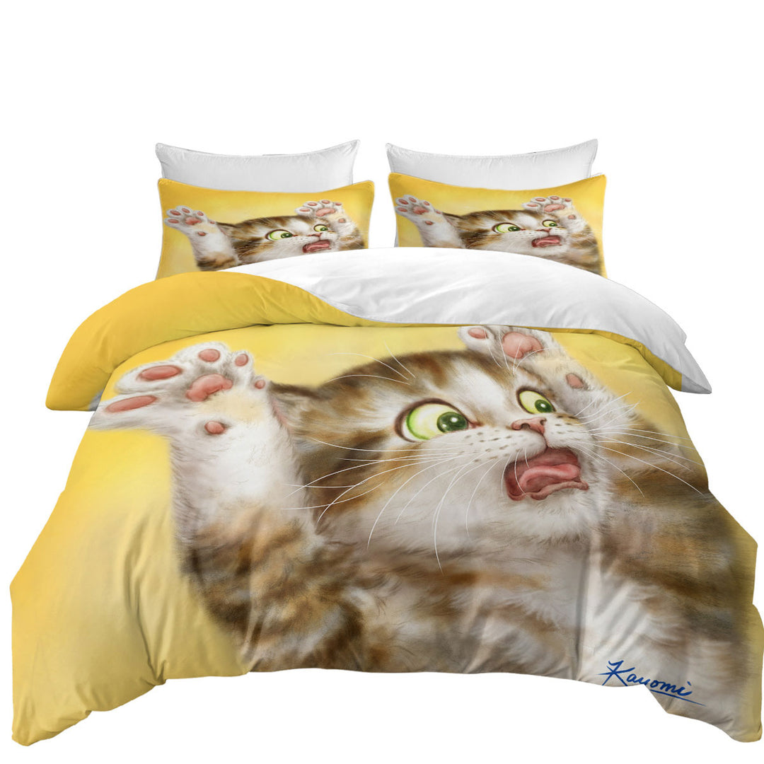 Funny Cats for Kids the Panic Attack Kitty Coverlet