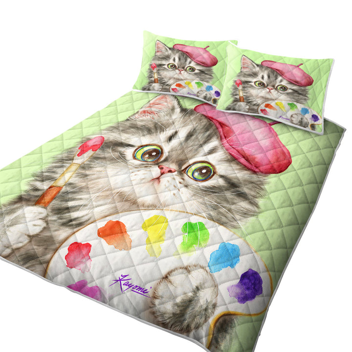 Funny Cats the Girly Kitten Artist Quilts