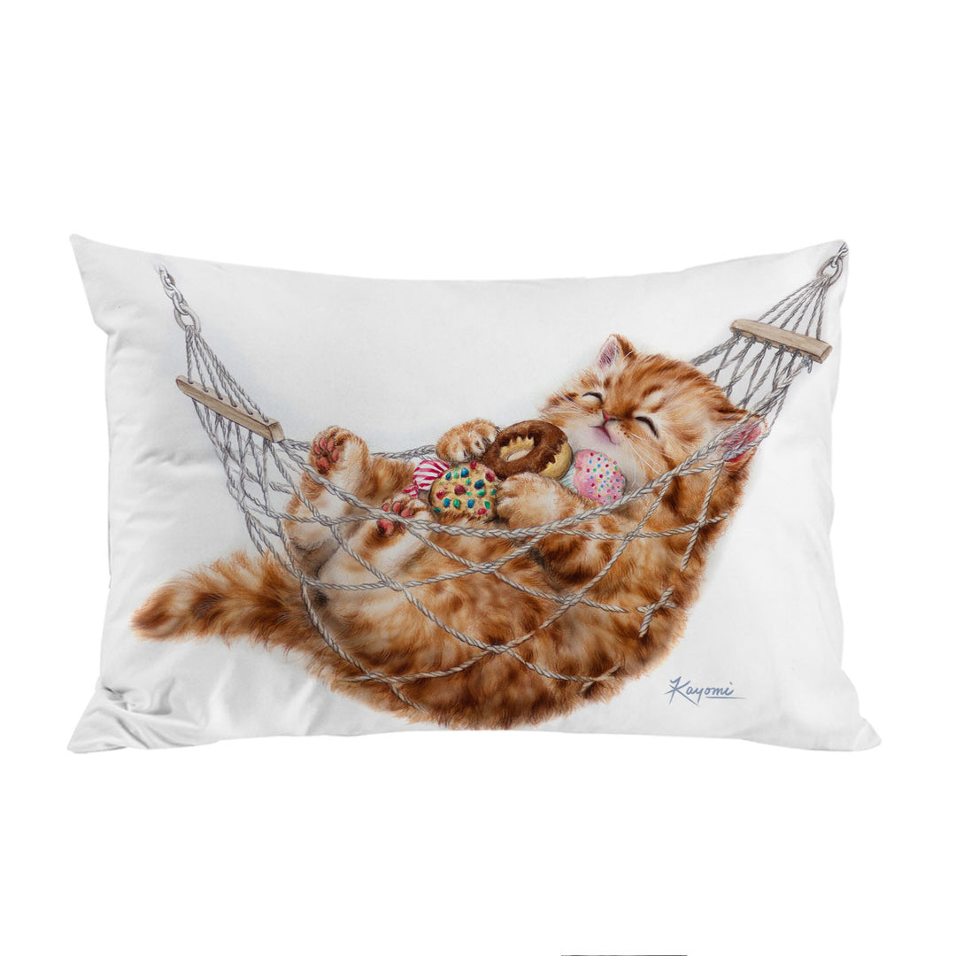 Funny Cute Cats Designs Happy Hammock Kitten Pillowcase