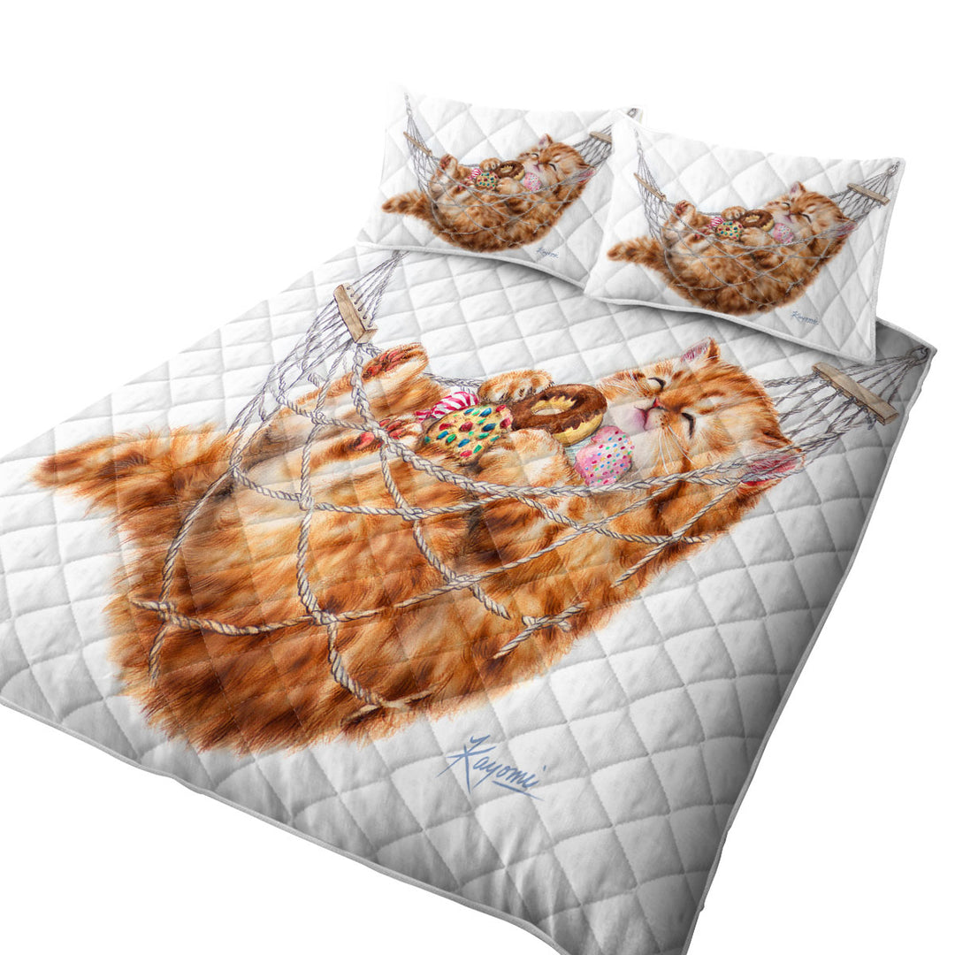 Funny Cute Cats Designs Happy Hammock Kitten Quilt