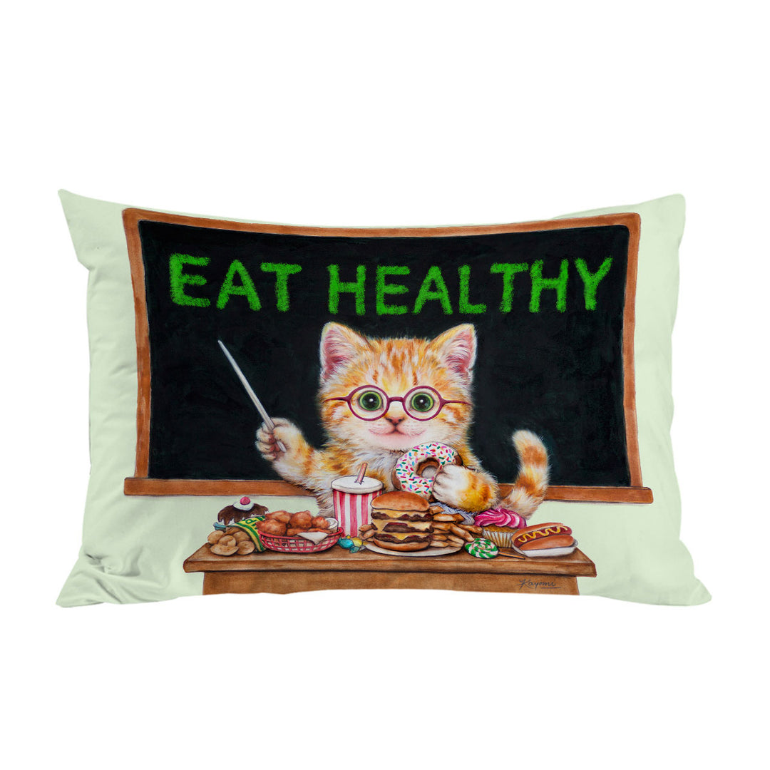Funny Cute Cats Fast Food Teacher Kitten King Pillow Cases