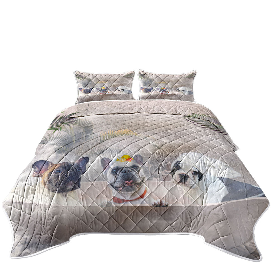 Funny Cute French Bulldog Bath Quilts