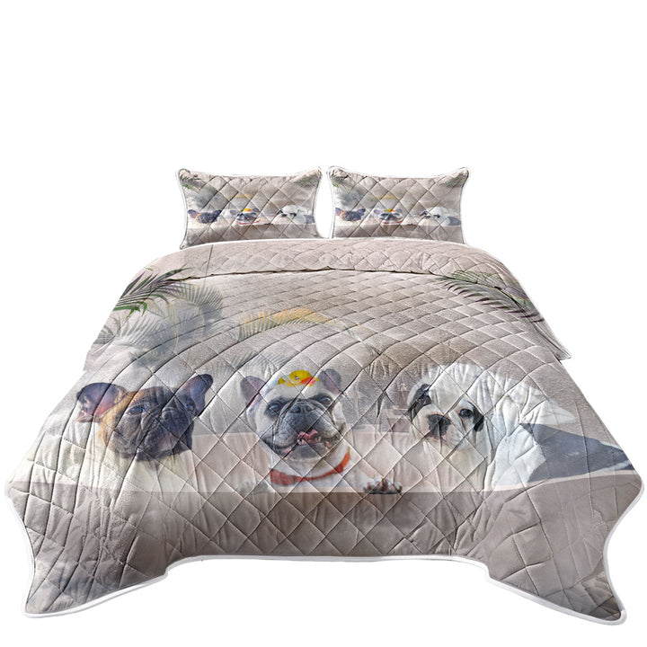 Funny Cute French Bulldog Bath Quilts