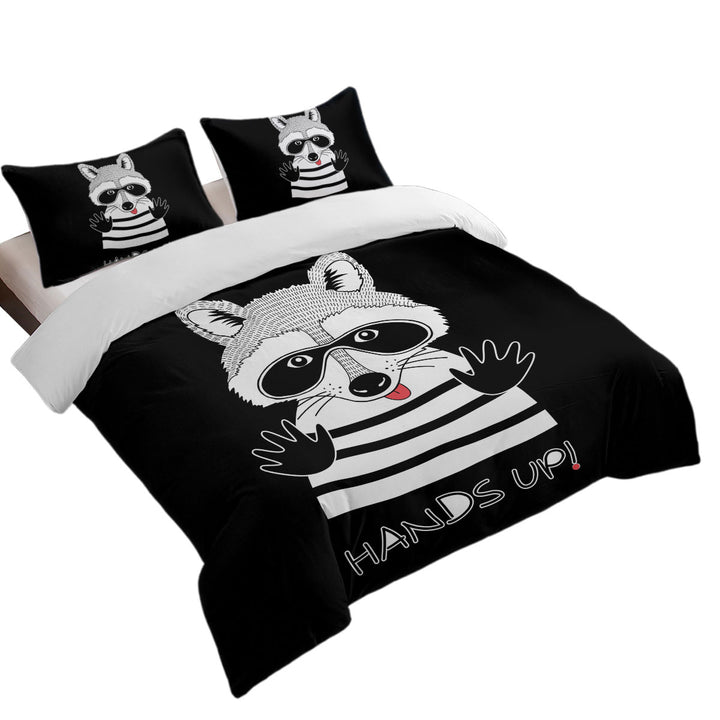 Funny Cute Prisoner Raccoon Quilt Cover Sets