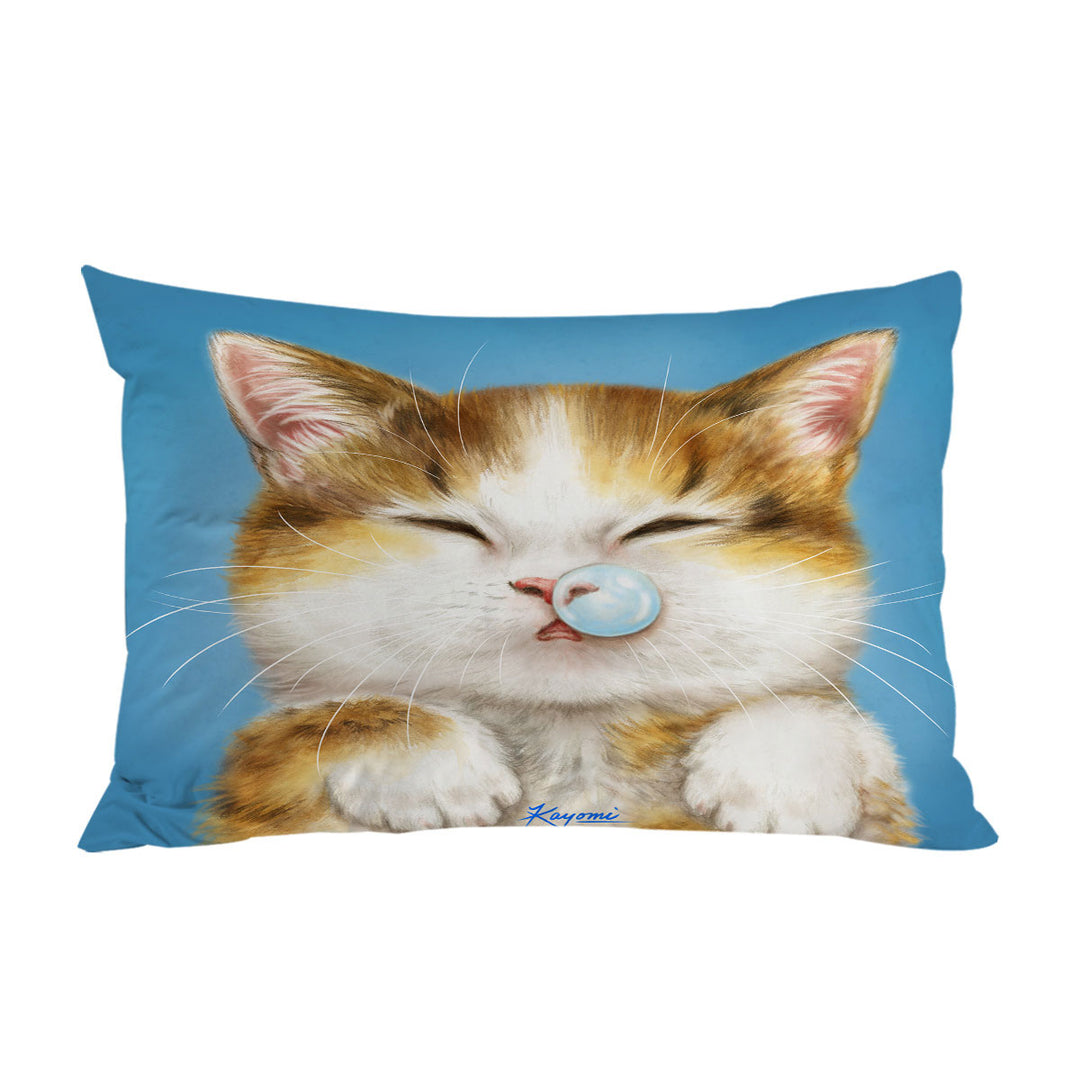 Funny Drawings for Kids Cute Sleepy Kitty Cat Pillowcase
