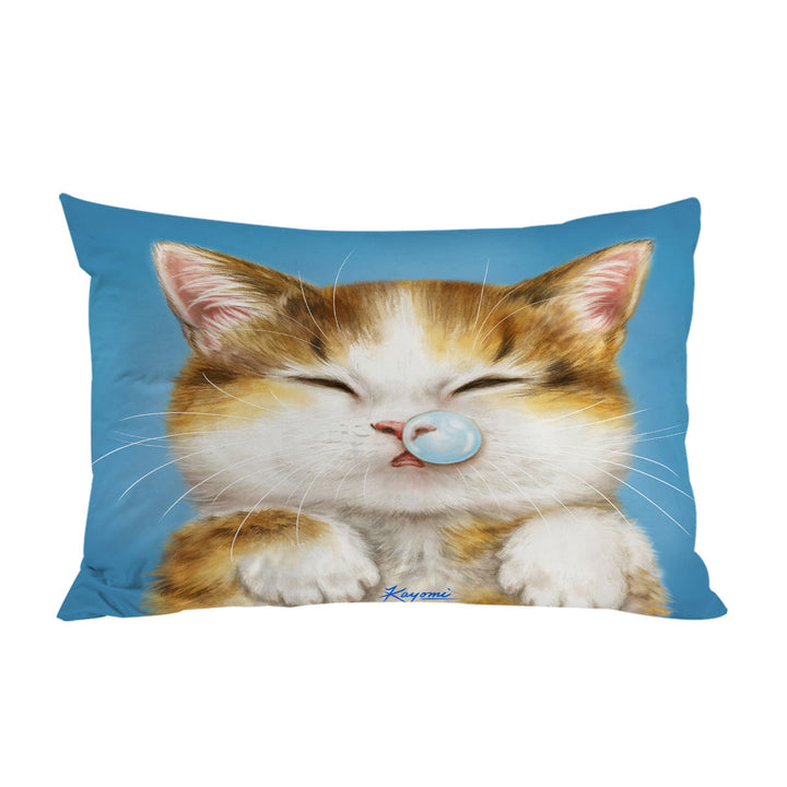 Funny Drawings for Kids Cute Sleepy Kitty Cat Pillowcase