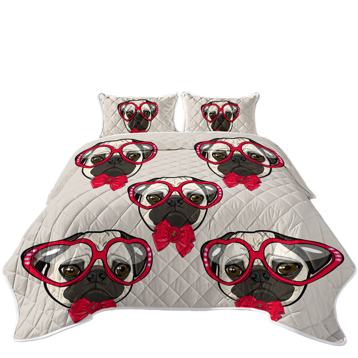 Funny Elegant Pug Dog Coverlet