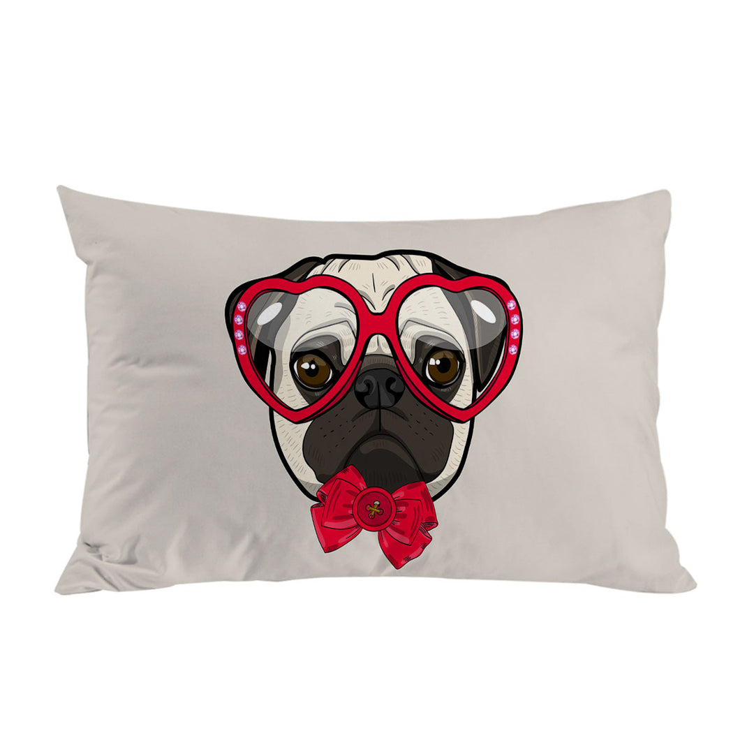 Funny Elegant Pug Dog Pillowcase