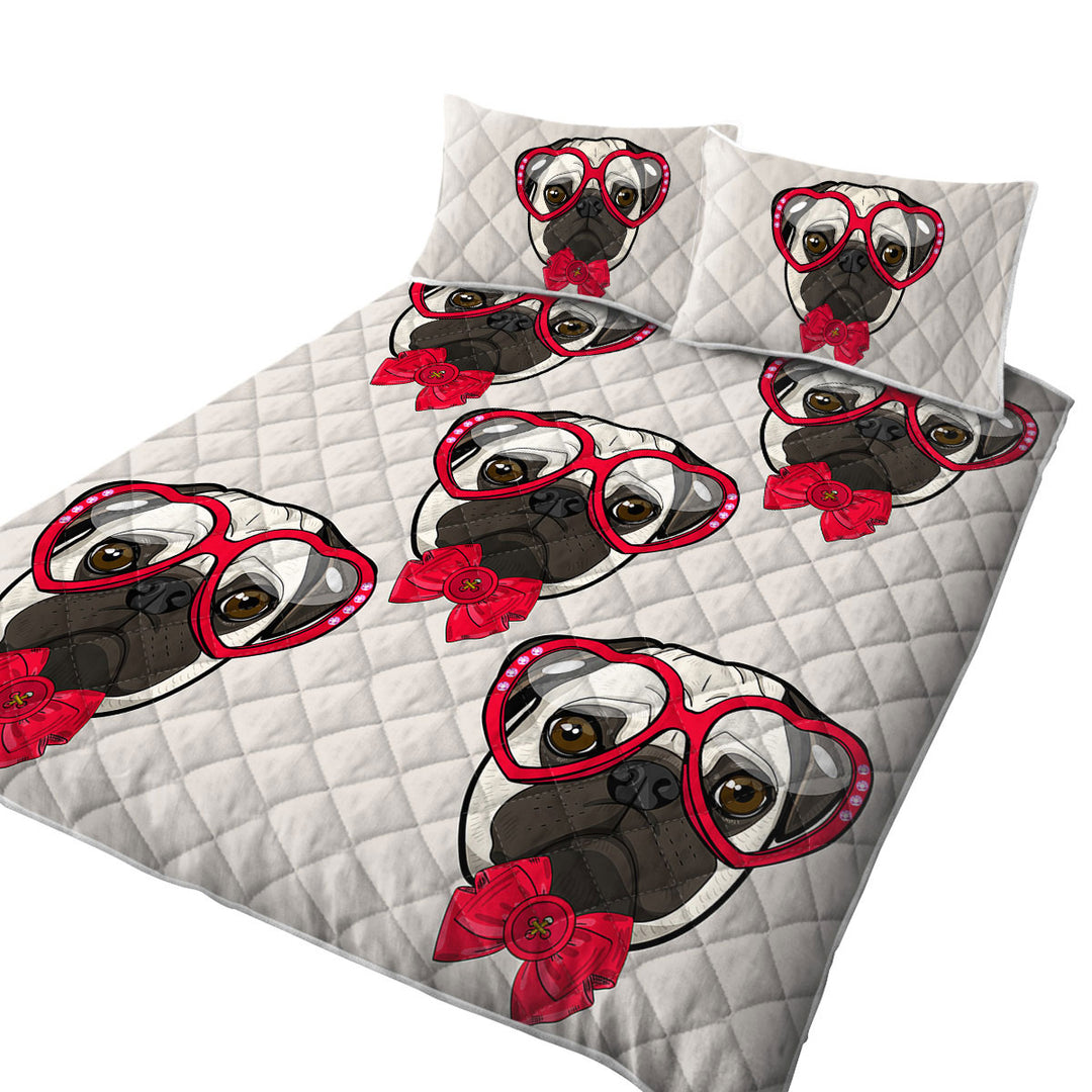 Funny Elegant Pug Dog Quilts