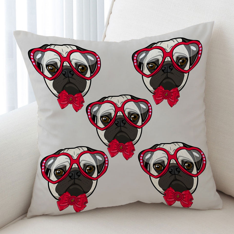Funny Elegant Pug Dog Throw Pillow