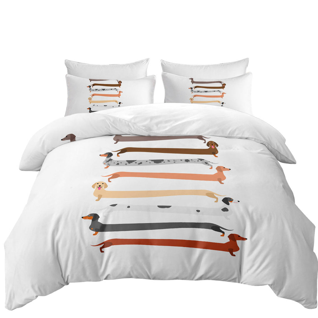 Funny Extra Long Dachshund Dogs Coverlet