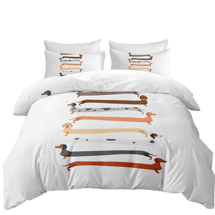 Funny Extra Long Dachshund Dogs Coverlet