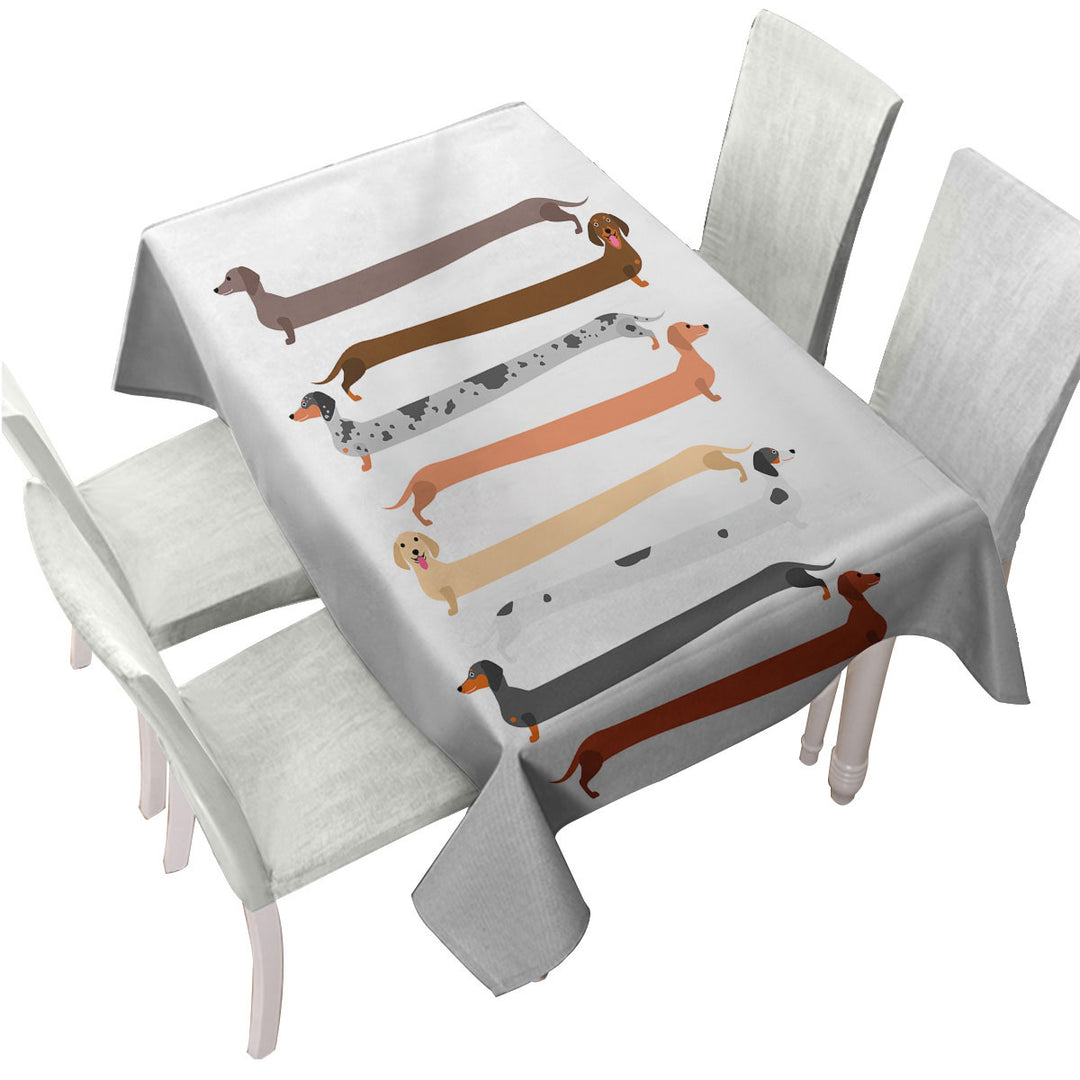 Funny Extra Long Dachshund Dogs Custom table cloth