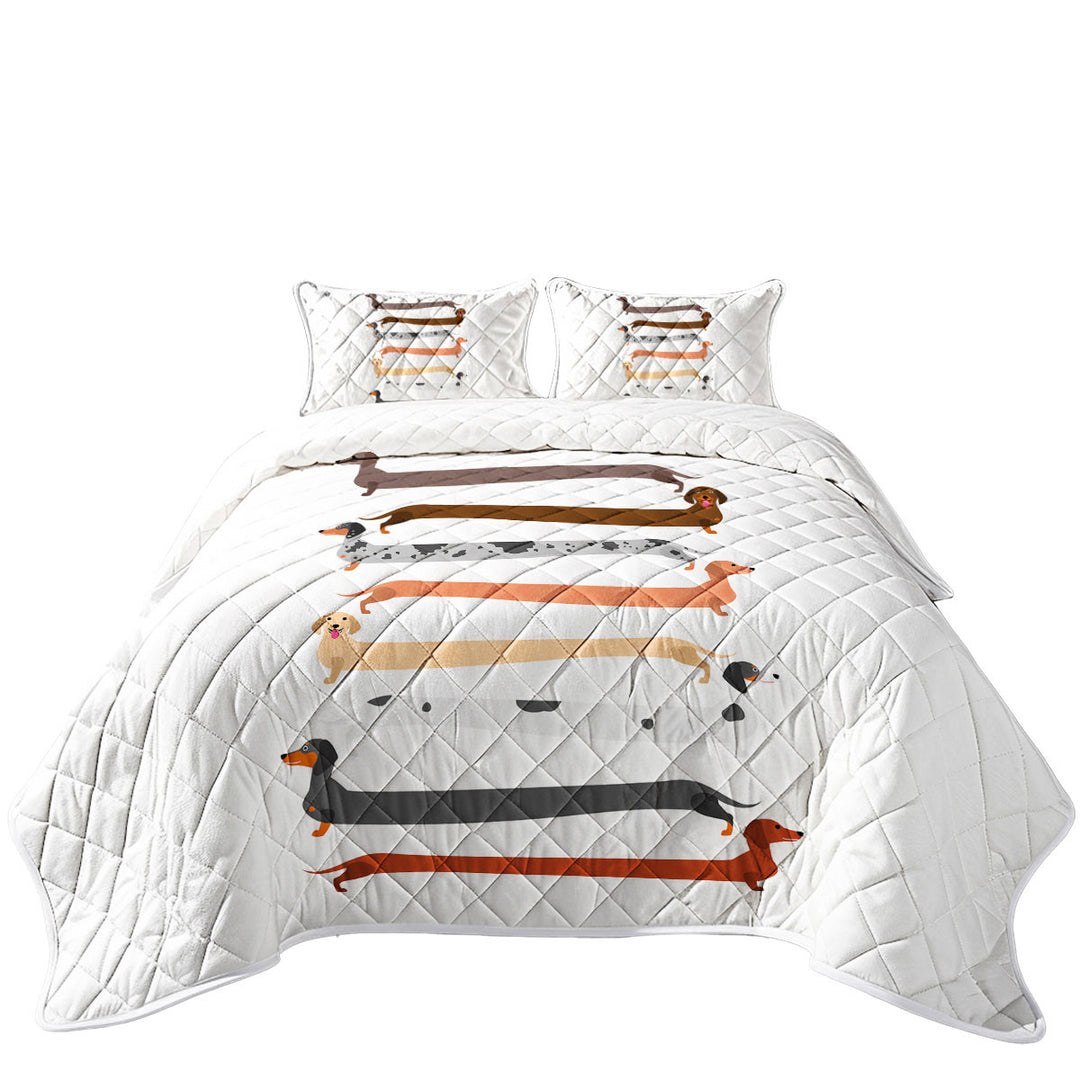 Funny Extra Long Dachshund Dogs Quilts for Beds