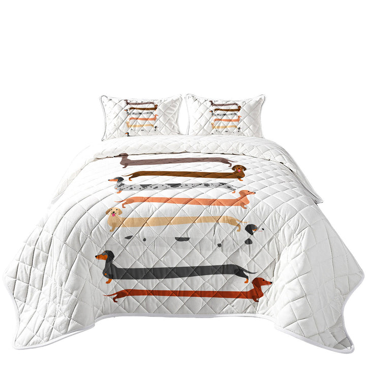 Funny Extra Long Dachshund Dogs Quilts for Beds