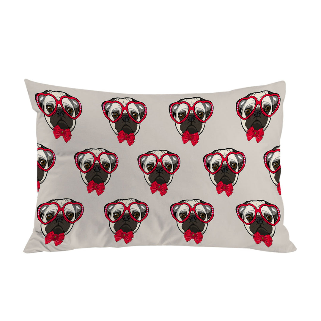 Funny Hipster Pug Dog Pattern Bed Cover