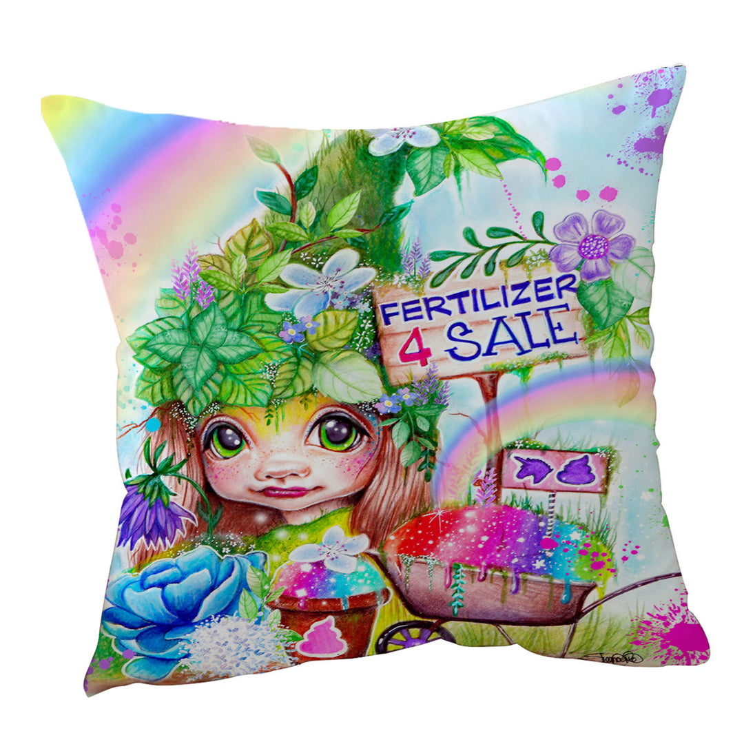 Funny Kids Throw Pillows Unicorn Poop for Sale Funny Kids Fantasy Art