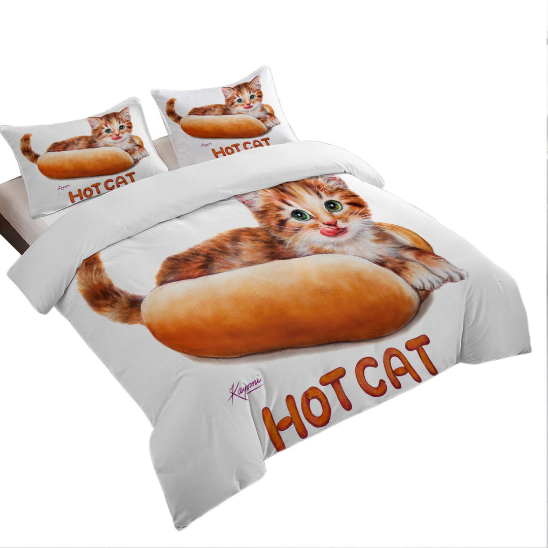 Funny Kittens Ginger Hot Cat Duvet Cover Queen