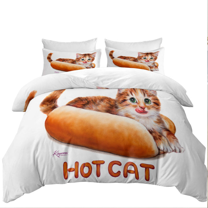 Funny Kittens Ginger Hot Cat Duvet Covers King