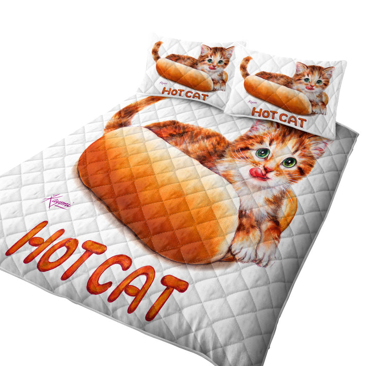 Funny Kittens Ginger Hot Cat King Quilt