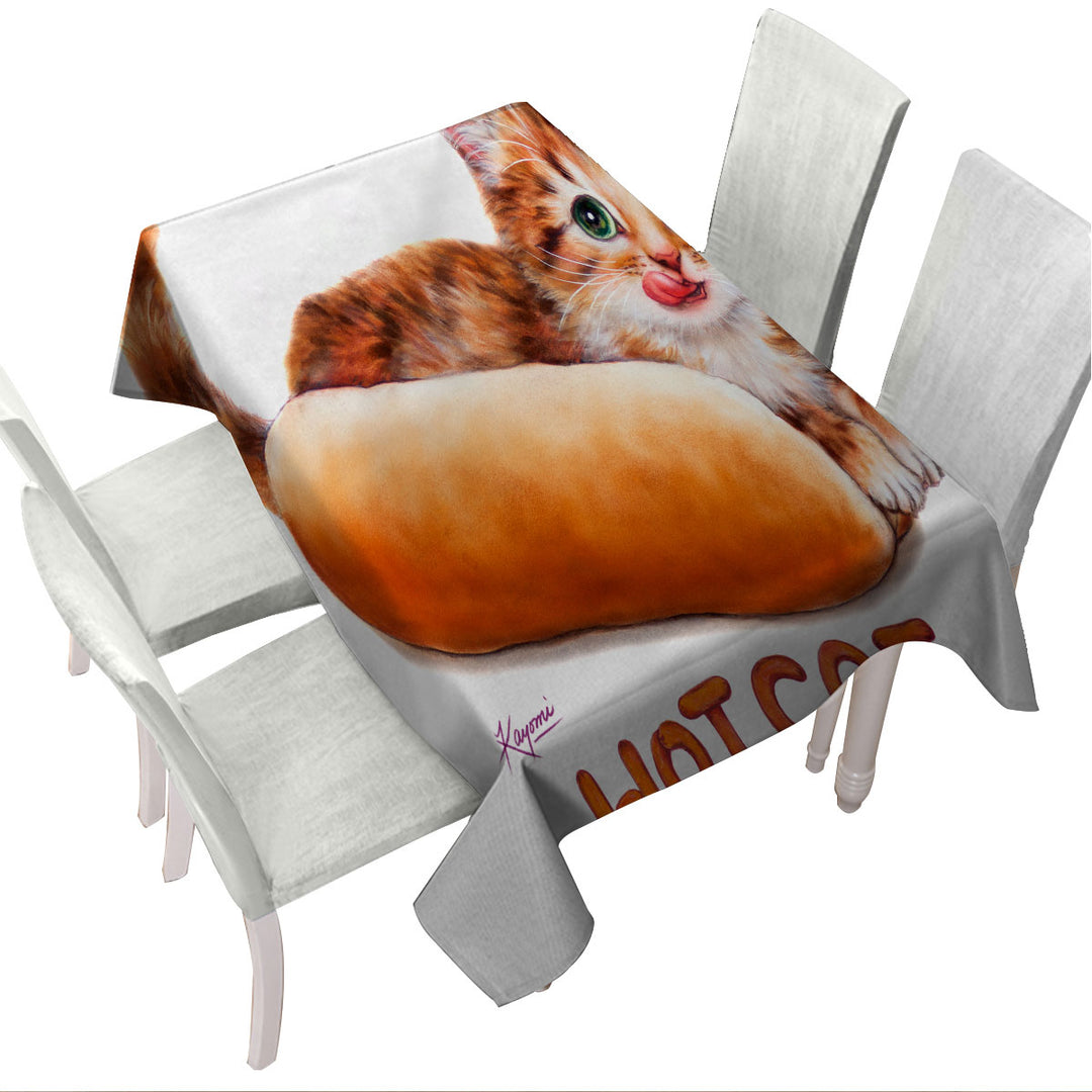 Funny Kittens Ginger Hot Cat Table Cover