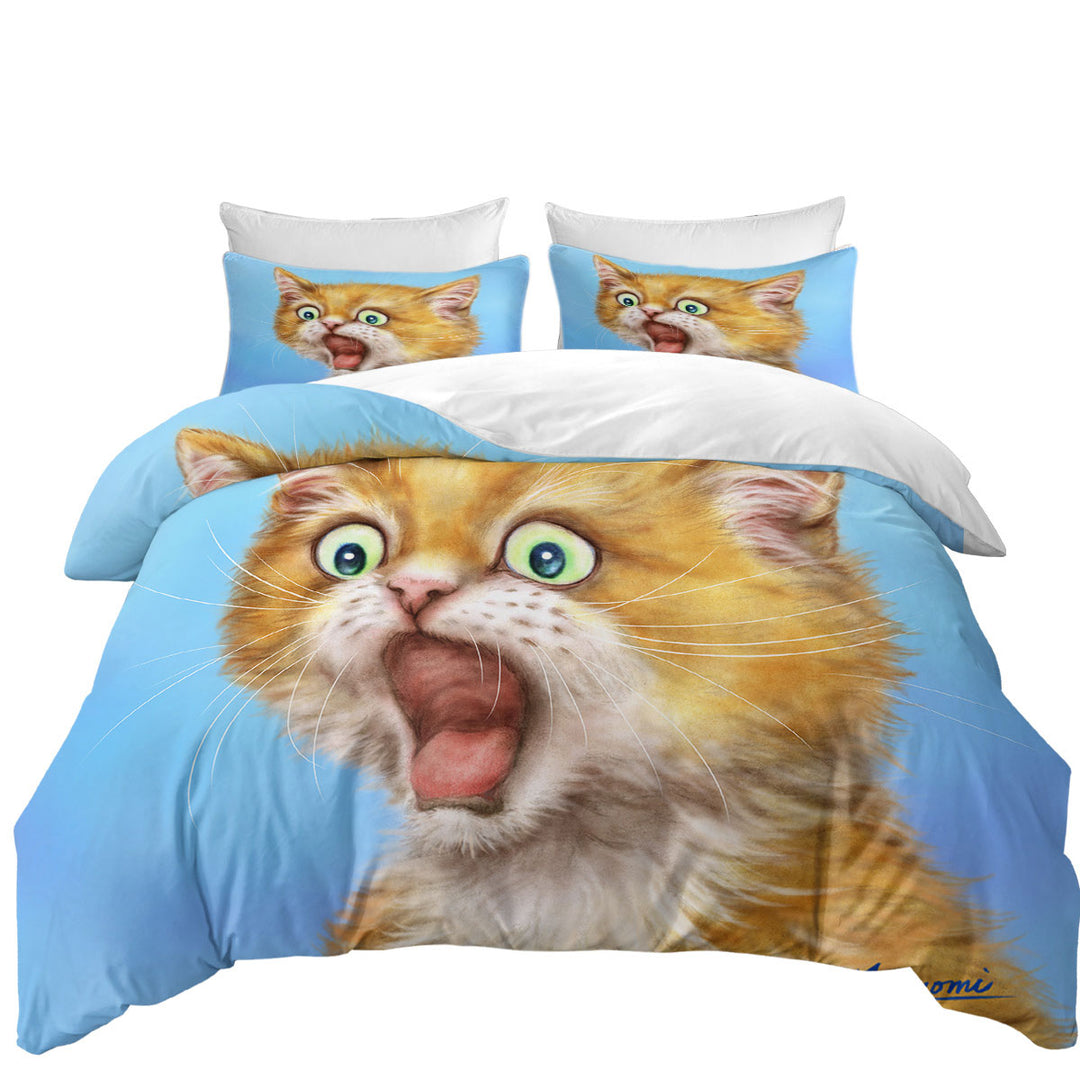 Funny Kittens Ginger Kitty Cat is in Shock Best Duvet Covers