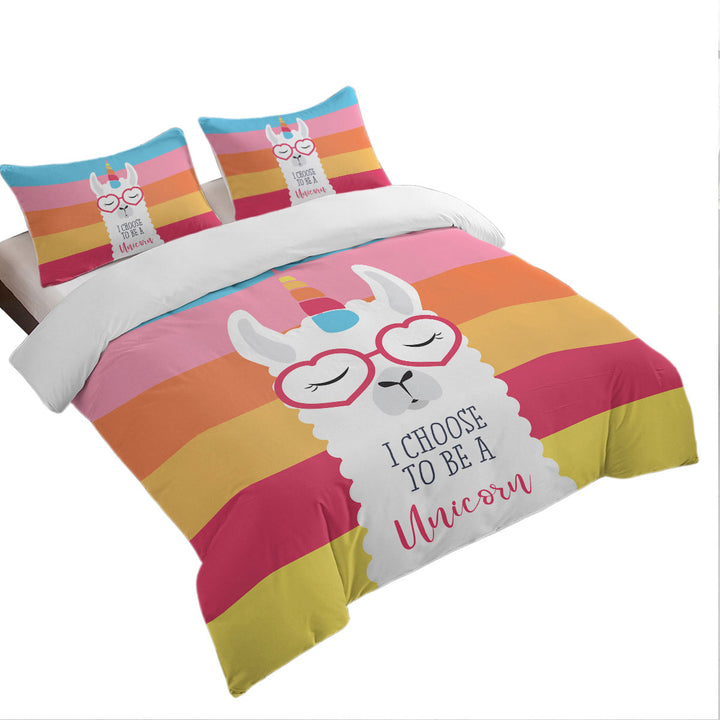 Funny Llama Unicorn Duvet Cover sale