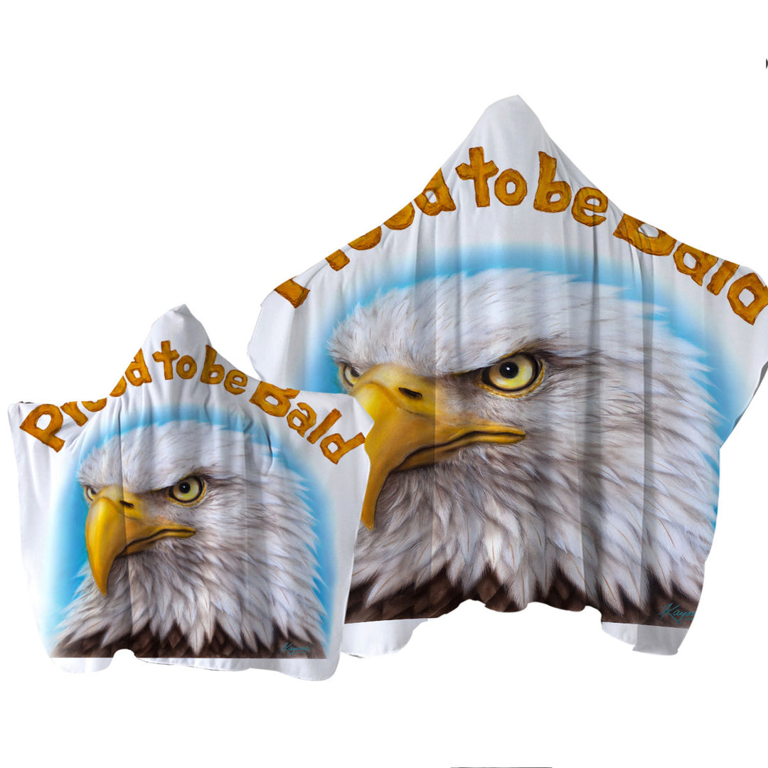 Funny Mens Design Proud to be Bald Eagle Towel Hoodie