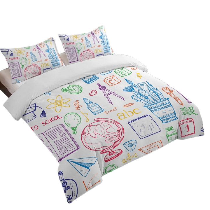 Funny Multi Colored Back to School Kit Coverlets