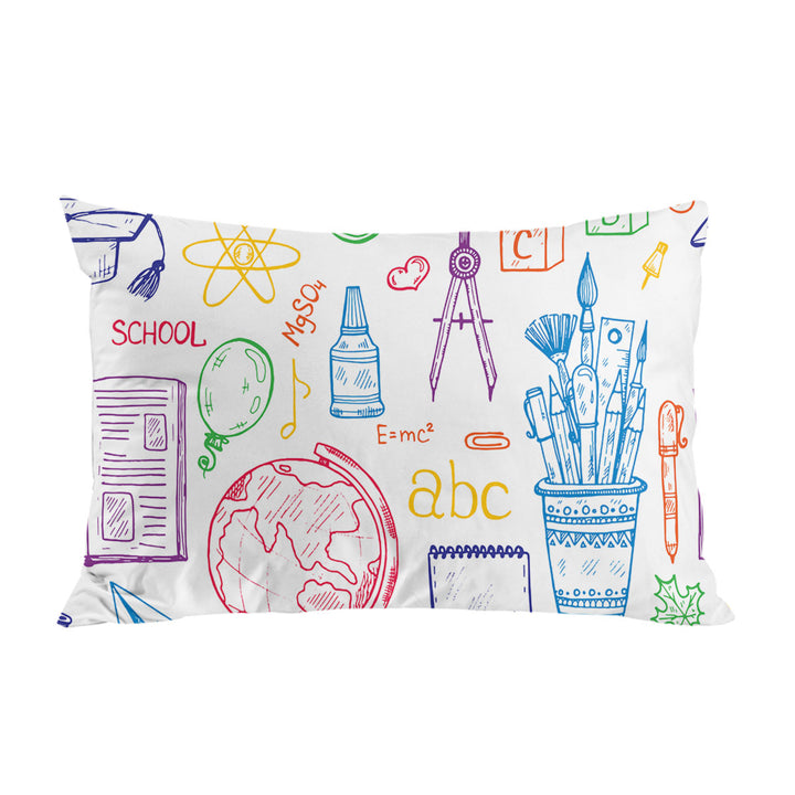 Funny Multi Colored Back to School Kit Pillowcase