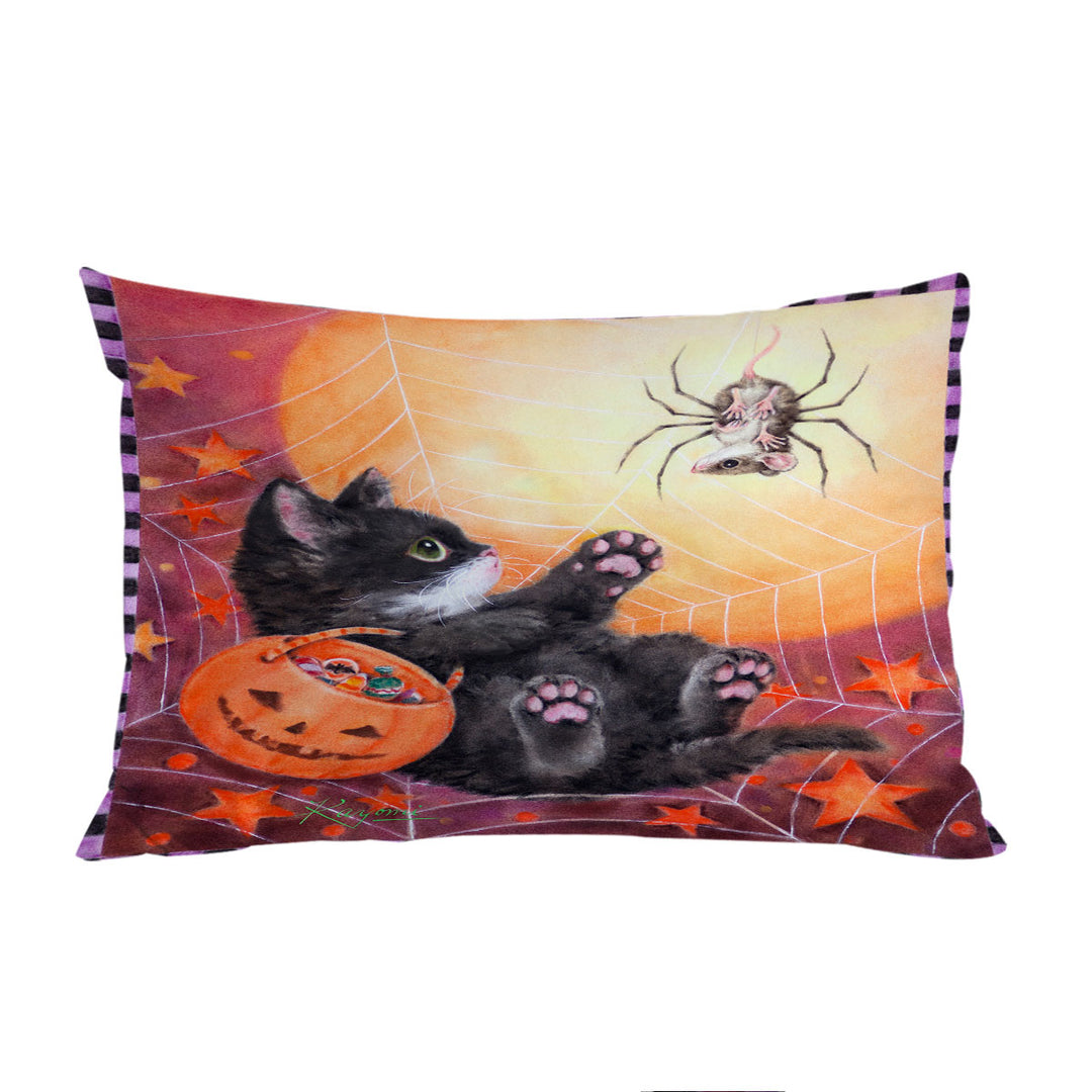 Funny Scary Halloween Spider Mouse and Kitten Pillowcases
