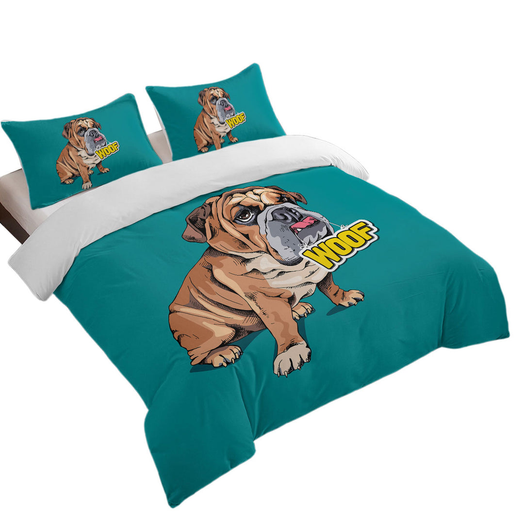 Funny Sleepy Bulldog Duvet Cover Queen
