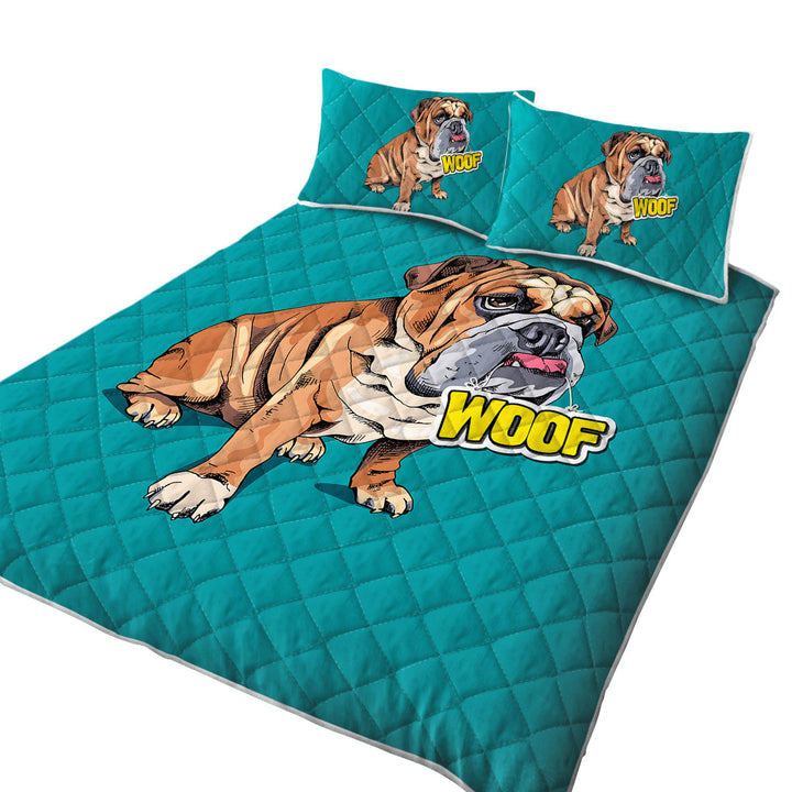 Funny Sleepy Bulldog King Size Quilt