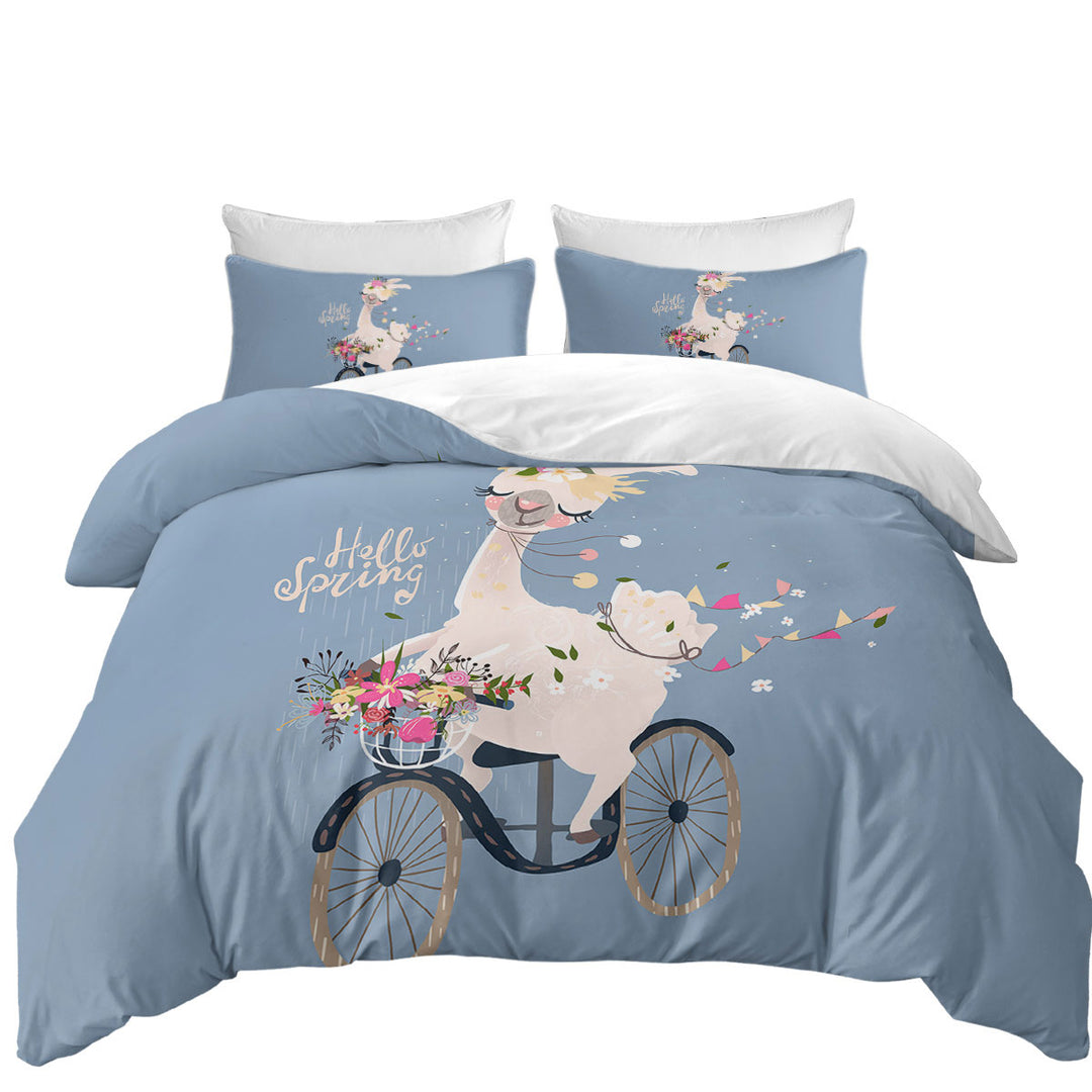 Funny Spring Chic Llama Duvet Covers