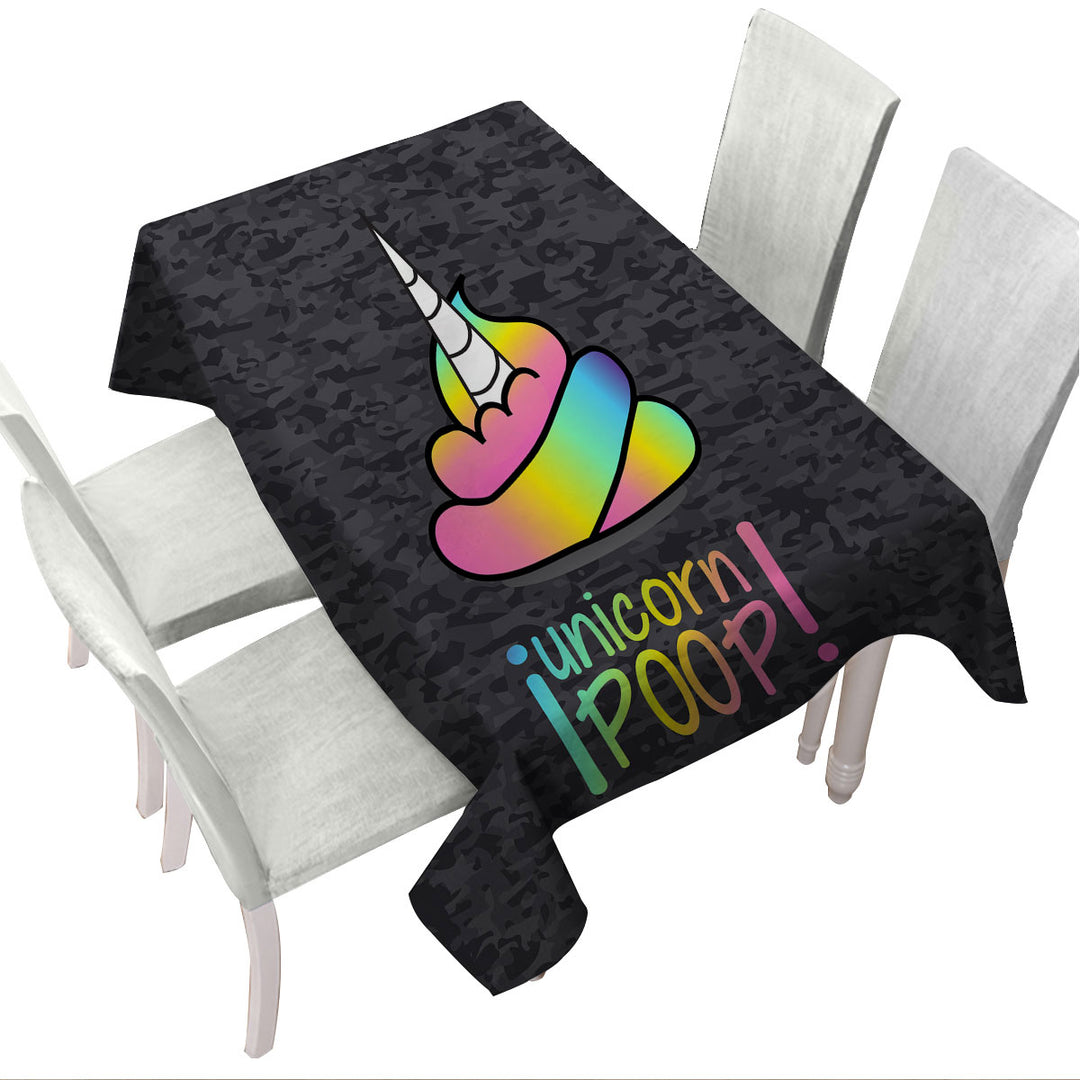 Funny Unicorn Poop Tablecloth