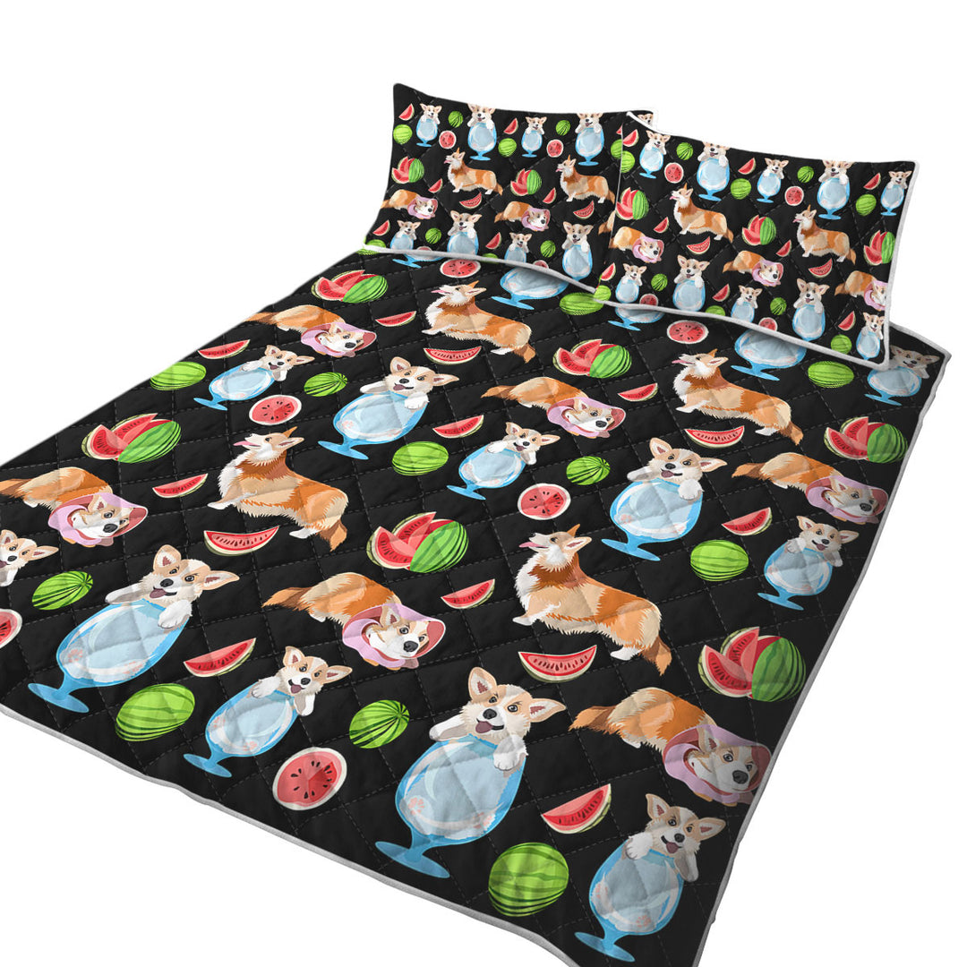 Funny and Cute Corgi Dog Scenes Quilts