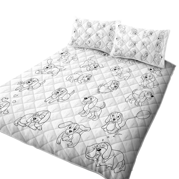 Funny and Cute Puppy Drawings Quilts
