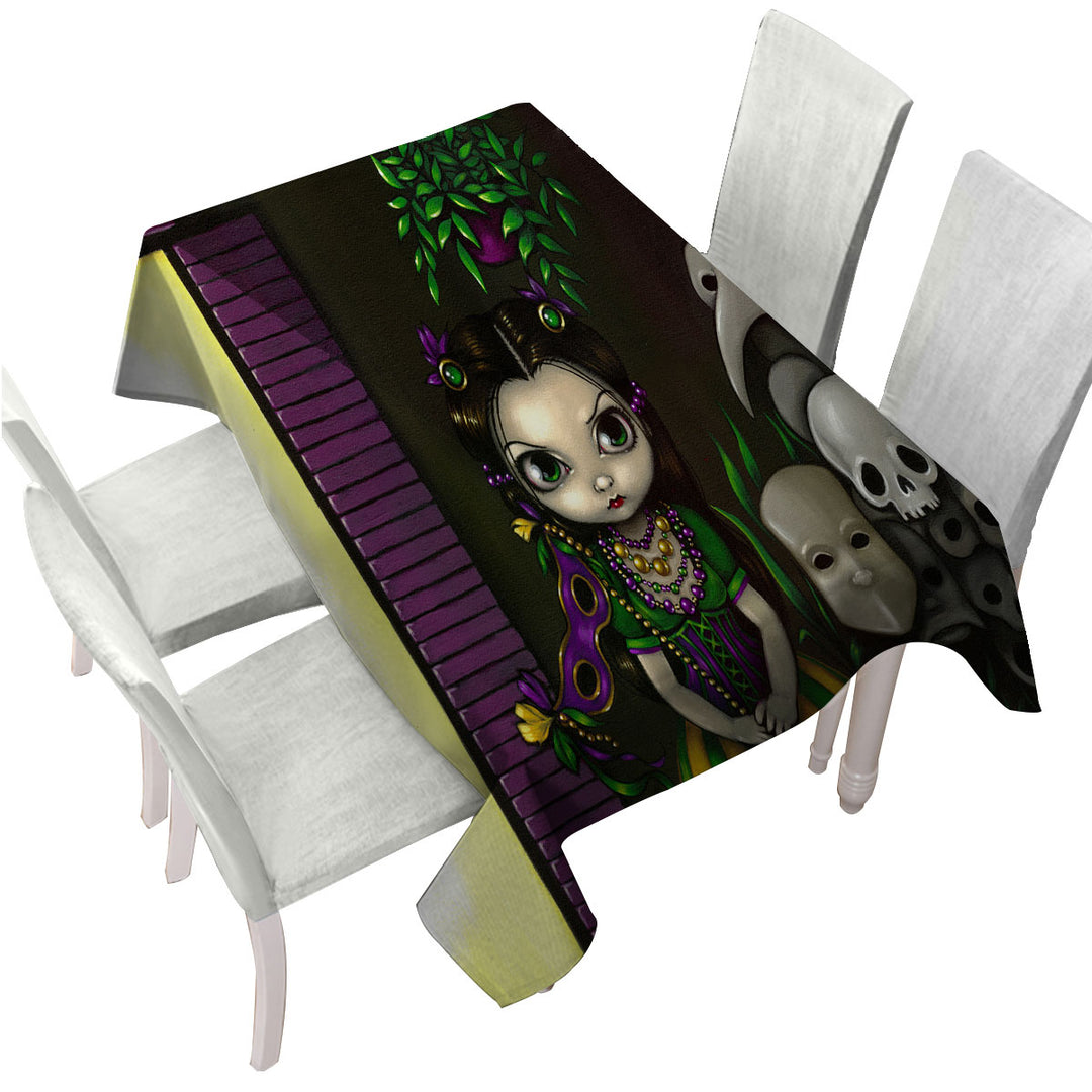 Ghosts of Mardi Gras Lovely Maiden and Masks Custom table Covers