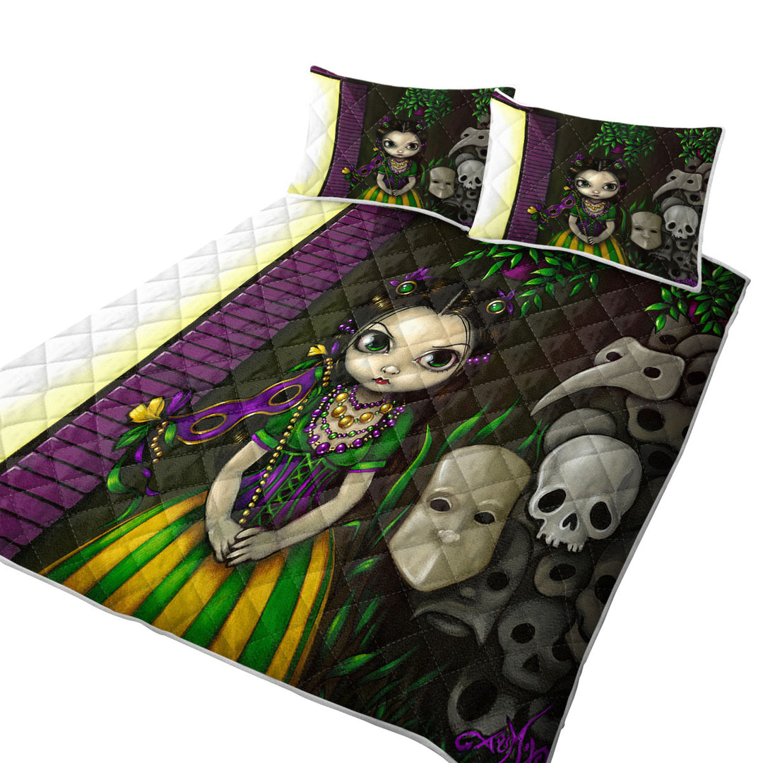 Ghosts of Mardi Gras Lovely Maiden and Masks Quilts