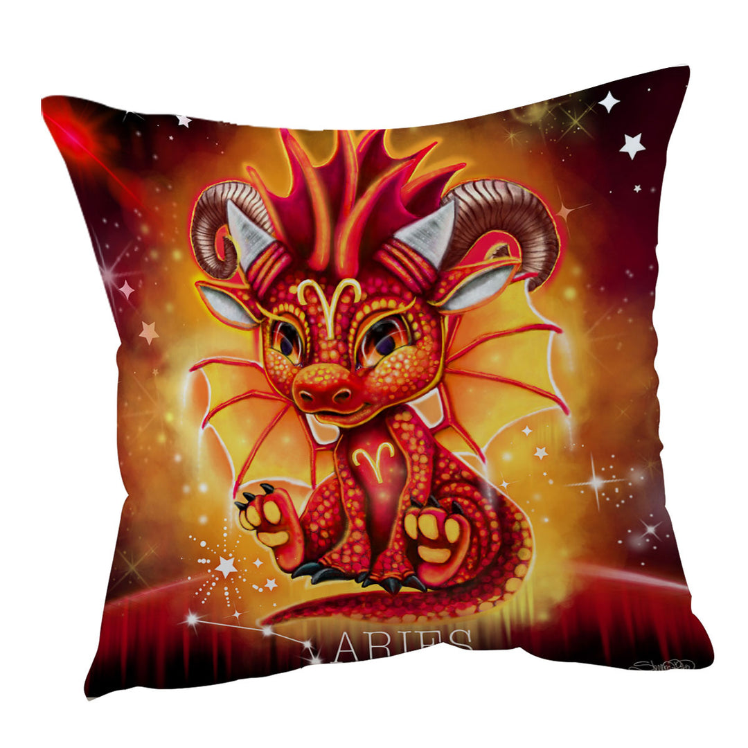 Gift Idea Cushions for Kids Fantasy Art Aries Lil Dragon